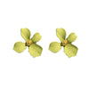 Wholesale Alloy Baking Paint Four Leaf Clover Flower Earrings For Women