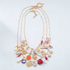 Wholesale Alloy Bamboo Chain Women's Fashion Geometric Star Multilayer Necklace With Electroplating Love Bird Charm