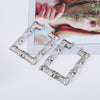 Wholesale Alloy Bamboo Rectangular Golden Circle Geometric Electroplating Women's Hip Hop Street Dance Earrings