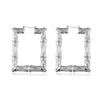Wholesale Alloy Bamboo Rectangular Golden Circle Geometric Electroplating Women's Hip Hop Street Dance Earrings