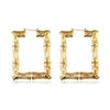 Wholesale Alloy Bamboo Rectangular Golden Circle Geometric Electroplating Women's Hip Hop Street Dance Earrings