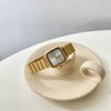 Wholesale Alloy Bamboo Square Dial Female Retro Leisure Gold Watch