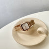 Wholesale Alloy Bamboo Square Dial Female Retro Leisure Gold Watch