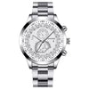 Wholesale Alloy Band Men's Round Dial Quartz Watch With Fake Two Eyes Calendar And Horseshoe Buckle Leisure Style
