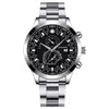 Wholesale Alloy Band Men's Round Dial Quartz Watch With Fake Two Eyes Calendar And Horseshoe Buckle Leisure Style