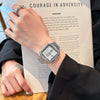 Wholesale Alloy Band Square Casual Watch With Stainless Steel Buckle