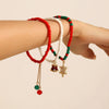 Wholesale Alloy Beaded Bracelet With Snowflake Bell Electroplated For Holiday Fashion