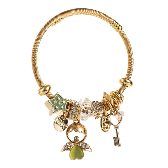 Wholesale Alloy Beaded Fashion Doll Star Shaped Diamond Styling Female Bracelet