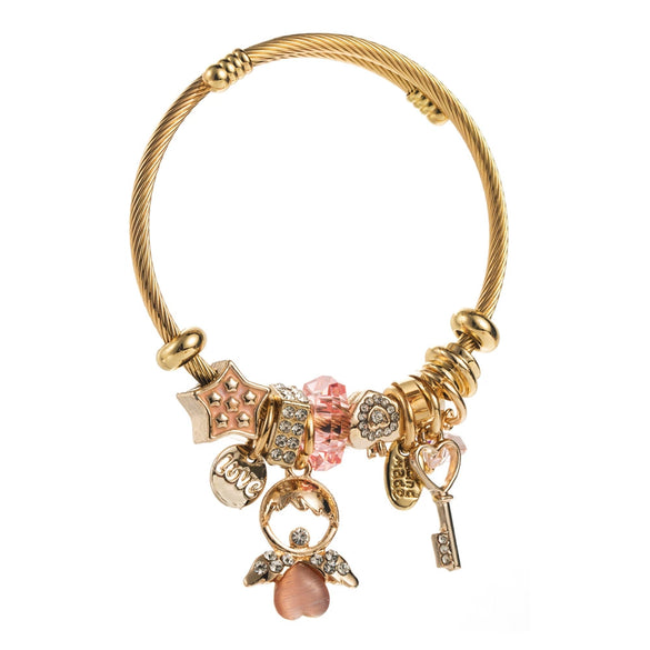 Wholesale Alloy Beaded Fashion Doll Star Shaped Diamond Styling Female Bracelet