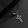 Wholesale Alloy Beaded Necklace Retro Geometric Style With Cross Wax Rope And Electroplating Treatment