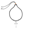 Wholesale Alloy Beaded Necklace Retro Geometric Style With Cross Wax Rope And Electroplating Treatment