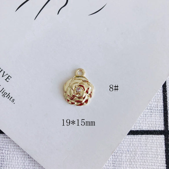 Wholesale Alloy Bear Rose Pendant Earrings Jewelry Accessories