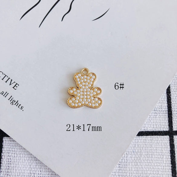 Wholesale Alloy Bear Rose Pendant Earrings Jewelry Accessories