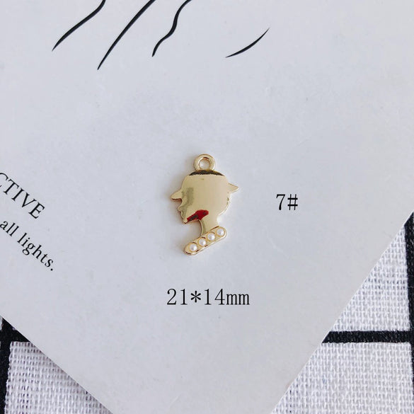 Wholesale Alloy Bear Rose Pendant Earrings Jewelry Accessories