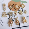 Wholesale Alloy Bear Rose Pendant Earrings Jewelry Accessories