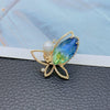 Wholesale Alloy Blue Pearl Butterfly Flower Styling Electroplating Women's Brooch