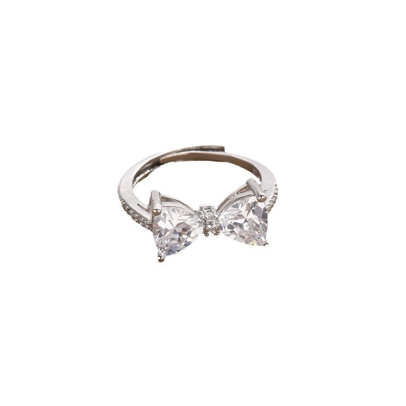 Wholesale Alloy Bow Shaped Opening Adjustable Ring And Bracelet With Electroplating For Women