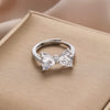 Wholesale Alloy Bow Shaped Opening Adjustable Ring And Bracelet With Electroplating For Women