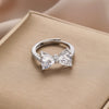Wholesale Alloy Bow Shaped Opening Adjustable Ring And Bracelet With Electroplating For Women