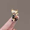 Wholesale Alloy Brooch Pin Retro Black Kitten Design Electroplated Women's Accessories