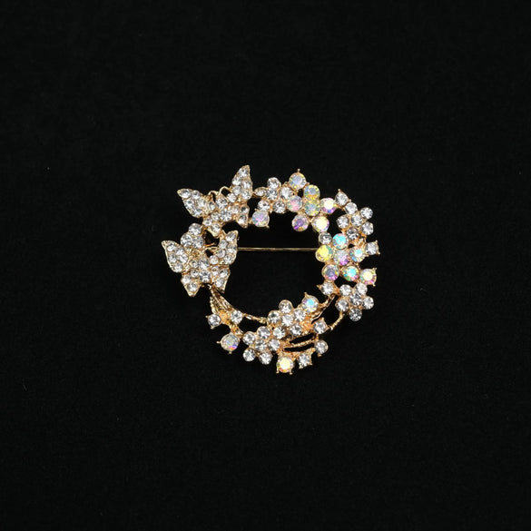 Wholesale Alloy Brooch With Bow Tie And Leaves Pattern Electroplated Antiglare Women's And Unisex Fashion Jewelry