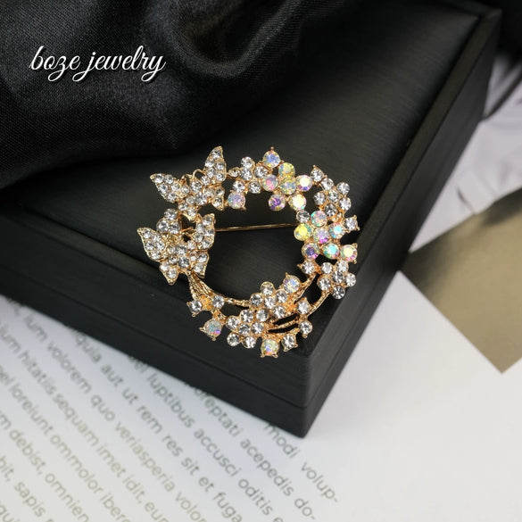 Wholesale Alloy Brooch With Bow Tie And Leaves Pattern Electroplated Antiglare Women's And Unisex Fashion Jewelry