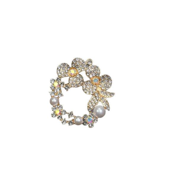Wholesale Alloy Brooch With Flower And Bow Pattern Electroplated For Women