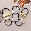 Wholesale Alloy Brushed Square Love Chain Hair Ring With Electroplating Process And High Design Sense