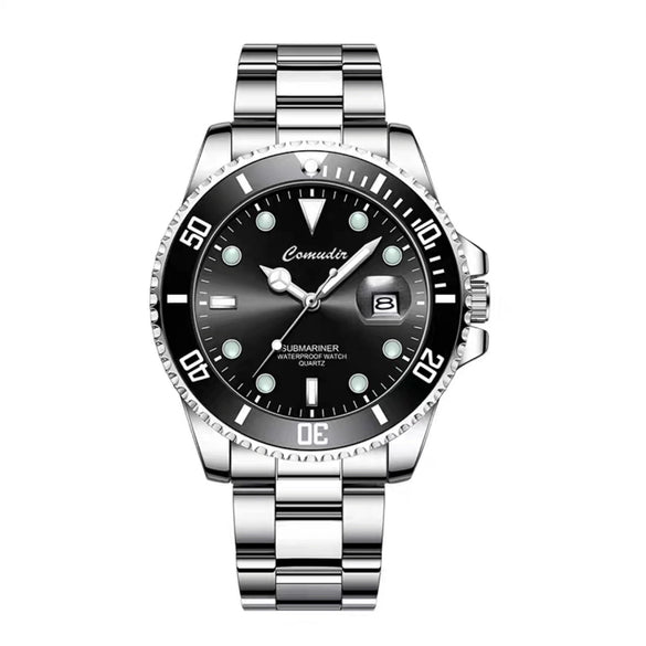 Wholesale Alloy Business Style Round Dial Imitation Mechanical Men's Luminous Calendar Waterproof Watch