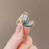 Wholesale Alloy Butterfly Tassel Drop Shaped Electroplated Brooch For Ladies