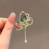 Wholesale Alloy Butterfly Tassel Drop Shaped Electroplated Brooch For Ladies