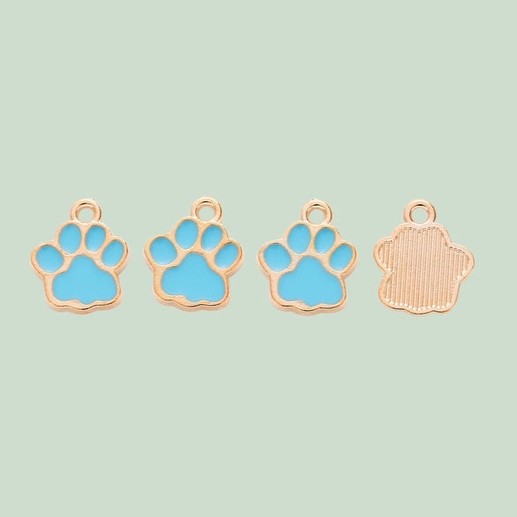 Wholesale Alloy Cartoon Animal Style Dripping Oil Eight Eyes Bear Paw Pendant Jewelry Accessories