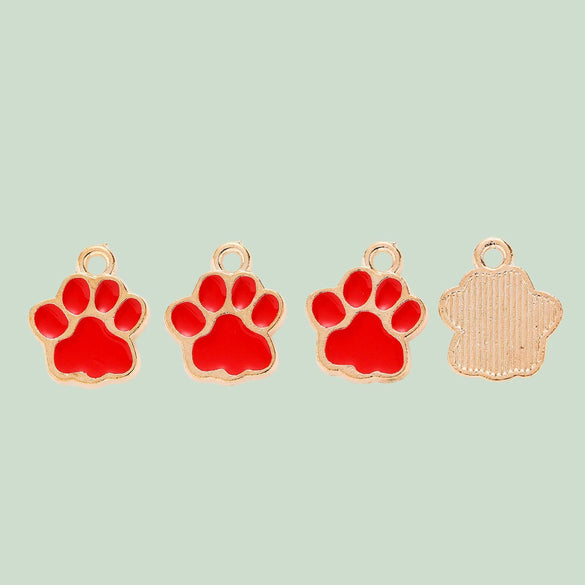 Wholesale Alloy Cartoon Animal Style Dripping Oil Eight Eyes Bear Paw Pendant Jewelry Accessories