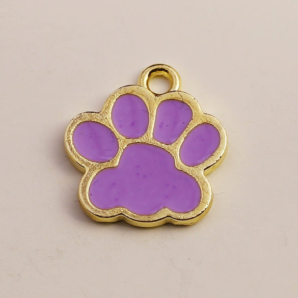 Wholesale Alloy Cartoon Animal Style Dripping Oil Eight Eyes Bear Paw Pendant Jewelry Accessories