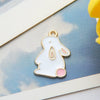Wholesale Alloy Cartoon Rabbit Dripping Oil Pendant Earrings Jewelry Accessories