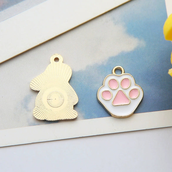 Wholesale Alloy Cartoon Rabbit Dripping Oil Pendant Earrings Jewelry Accessories
