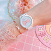 Wholesale Alloy Case Imitation Leather Strap Stainless Steel Buckle Round Dial Cartoon Style Heart Shaped Female Watch
