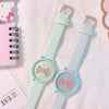Wholesale Alloy Case Imitation Leather Strap Stainless Steel Buckle Round Dial Cartoon Style Heart Shaped Female Watch