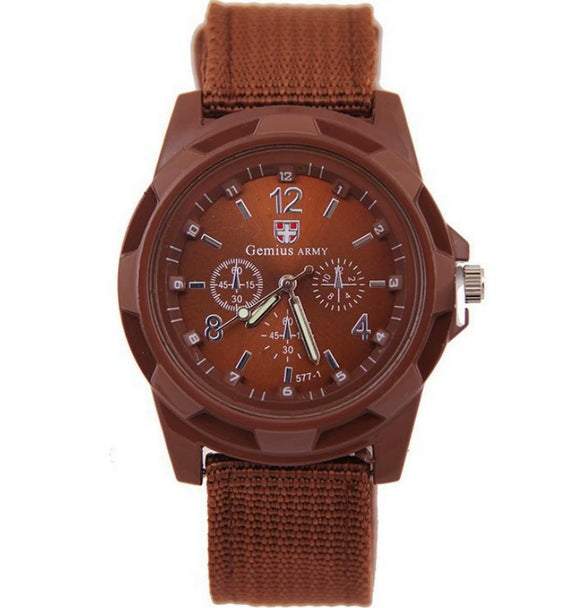 Wholesale Alloy Case Nylon Woven Strap Men's Quartz Watch Round Dial Luminous Pointer Casual Sports Style