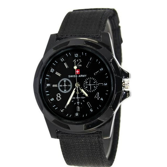 Wholesale Alloy Case Nylon Woven Strap Men's Quartz Watch Round Dial Luminous Pointer Casual Sports Style