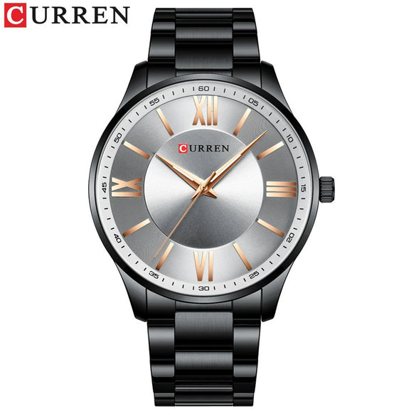 Wholesale Alloy Case Stainless Steel Band Round Dial Waterproof Quartz Men's Business Fashion Watch