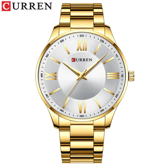 Wholesale Alloy Case Stainless Steel Band Round Dial Waterproof Quartz Men's Business Fashion Watch