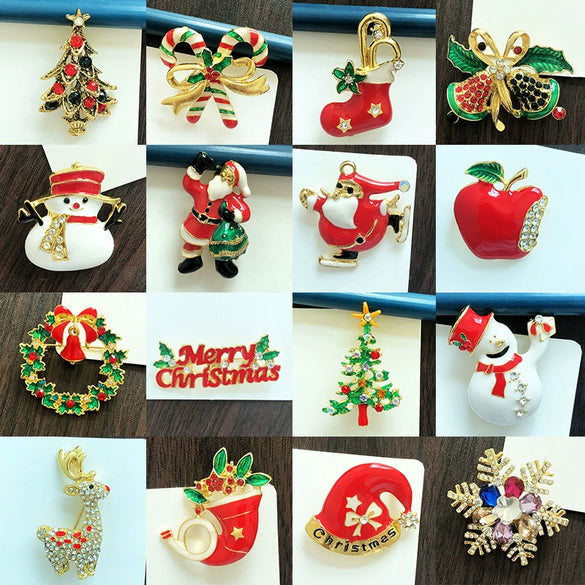 Wholesale Alloy Christmas Brooch For Women With Cartoon Characters Electroplated