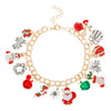 Wholesale Alloy Christmas Chain Bracelet With Oil Dripping Christmas Tree Elk Bell Diamond Snowflake Cartoon Character And Geometric Patterns Electroplated For Women