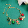 Wholesale Alloy Christmas Chain Bracelet With Oil Dripping Christmas Tree Elk Bell Diamond Snowflake Cartoon Character And Geometric Patterns Electroplated For Women