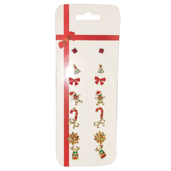 Wholesale Alloy Christmas Earrings With Elk And Cartoon Characters Electroplating Design