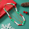 Wholesale Alloy Christmas Necklace Geometric Style Bell And Multicolor Flower Design For Women Ochain