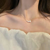Wholesale Alloy Clavicle Chain Necklace With Fritillaria Flower Design And Electroplating Treatment Light Luxury Style For Women