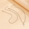 Wholesale Alloy Clavicle Necklace For Women With Geometric Pattern And Diamond Inlay Cross Chain Style