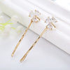 Wholesale Alloy Clover Zircon Women's Hairpin Clip With Electroplating